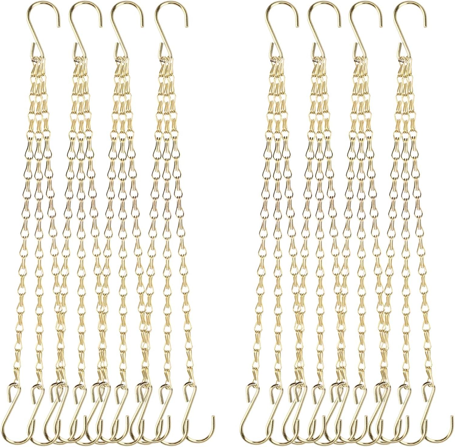 PINGEUI 8 Pack Gold Hanging Baskets Chains, 16 Inch Heavy Duty Metal H