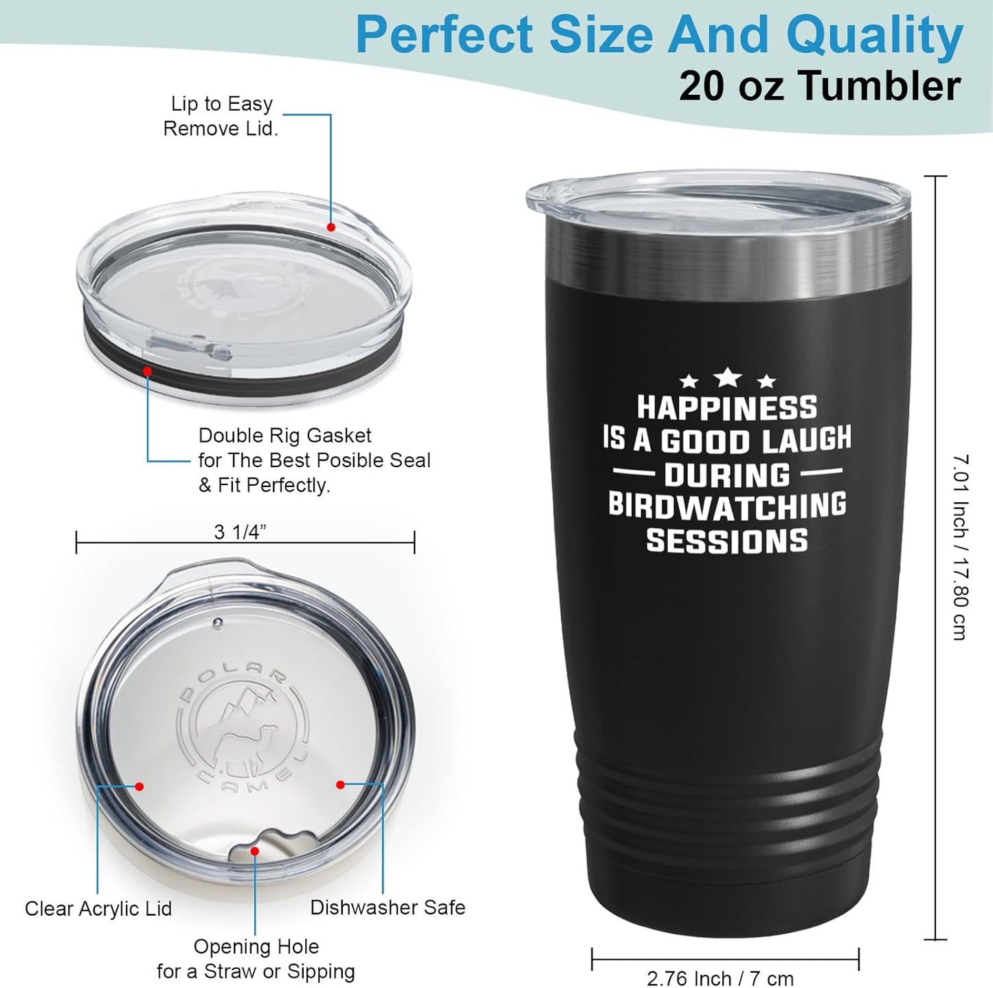 Hobby Tumbler 20oz Black -Birdwatching Sessions - Bird Feeder Backyard Birdwatcher Gifts Birding Bird Lover