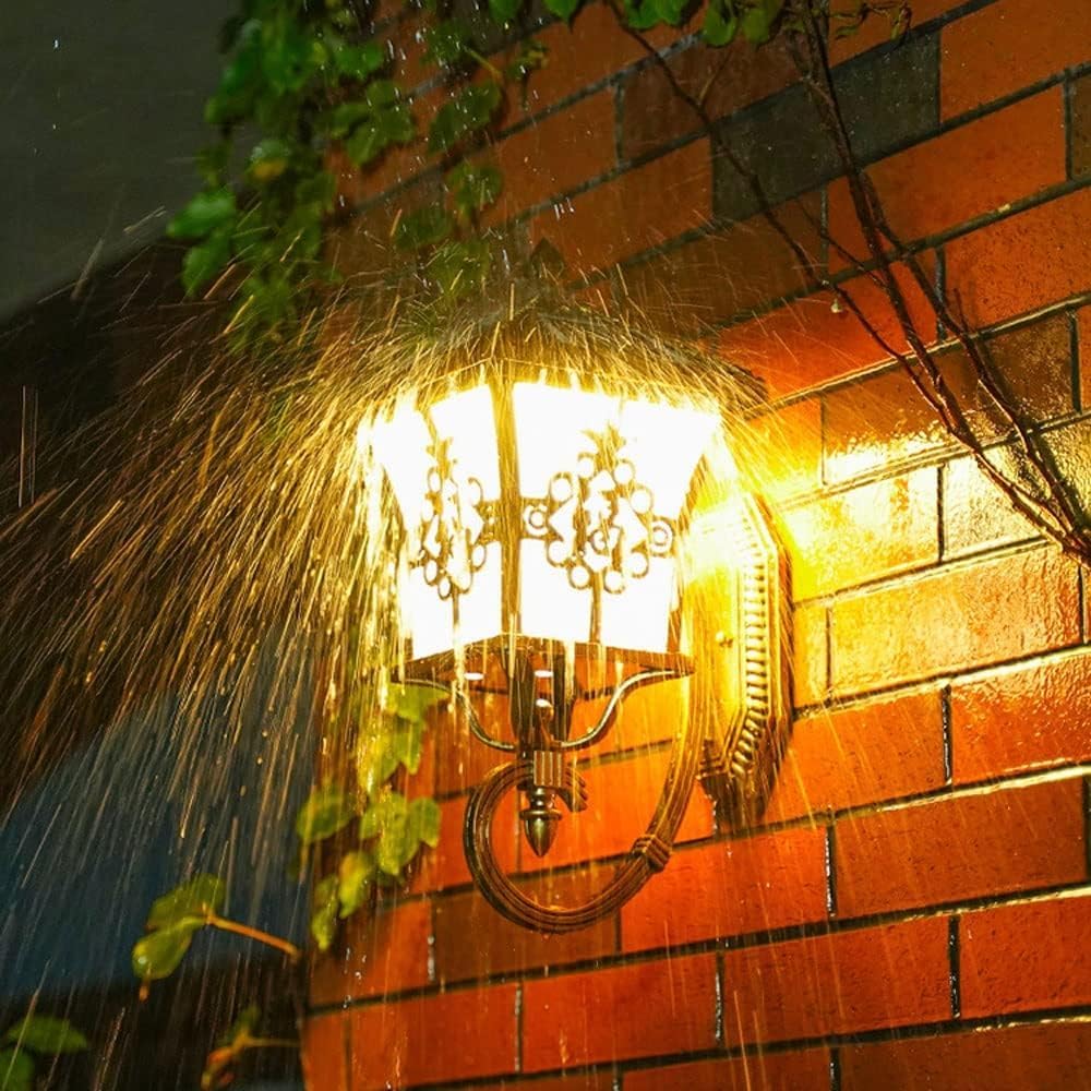 Outdoor Wall Lights,Solar LED Blessing Die-cast Aluminium Intelligent Wall Lamp,Chinese Vintage Outdoor Wall Sconce, for Garage, Entryway, Hallway, Garden