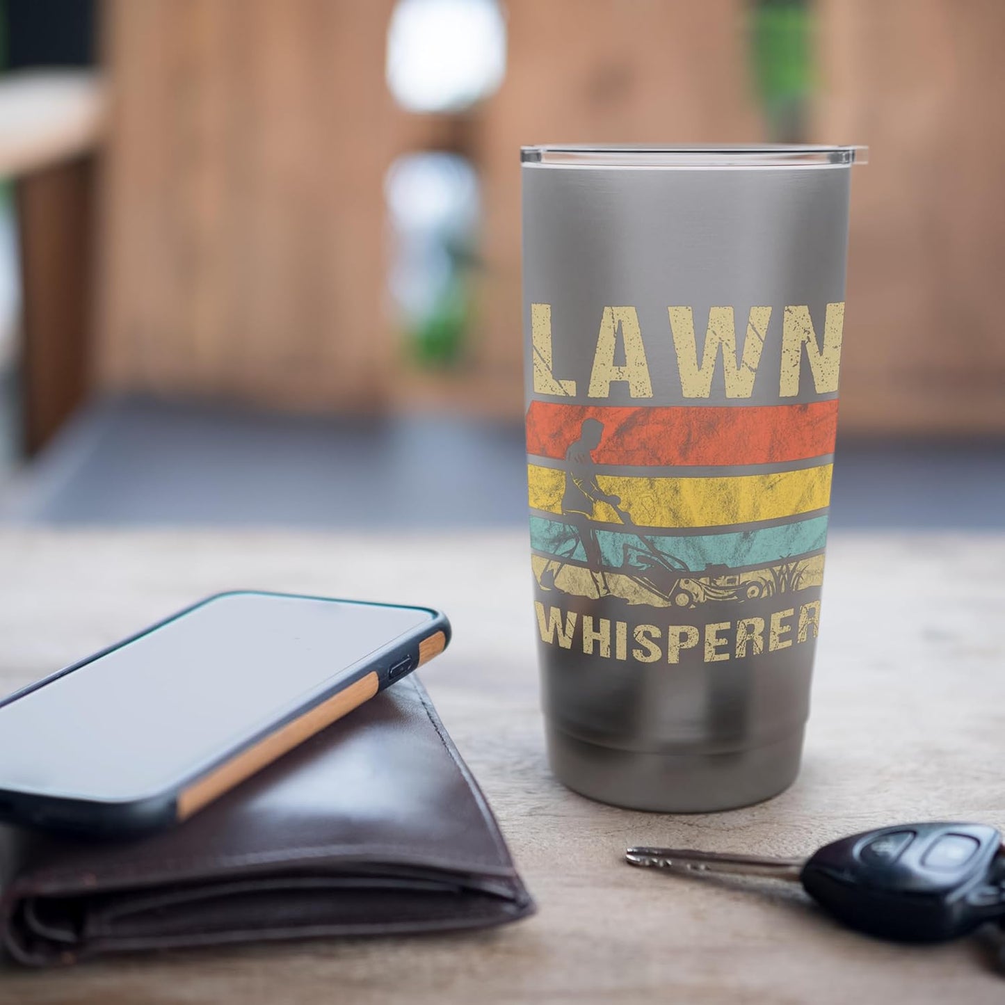 Lawn Whisperer Retro Landscaping Lawn Mowing Stainless Steel Insulated Tumbler