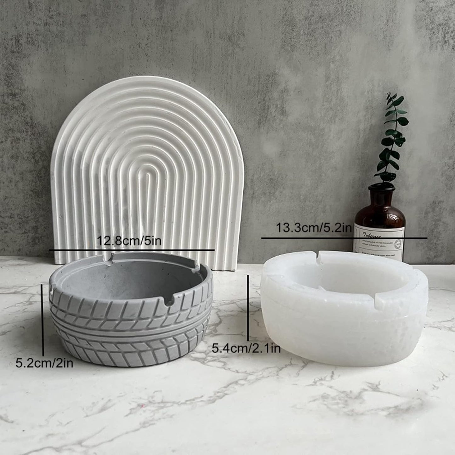 Tire Pattern Flower Pot Silicone Mold Succulent Planter Vase Cactus Concrete Mold Candle Pen Holder Mold Epoxy Resin Plaster Cement Clay Mould