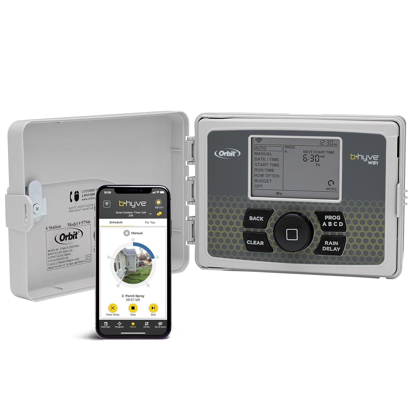 Orbit 57946 B-hyve 6-Zone Smart Indoor/Outdoor Sprinkler Controller