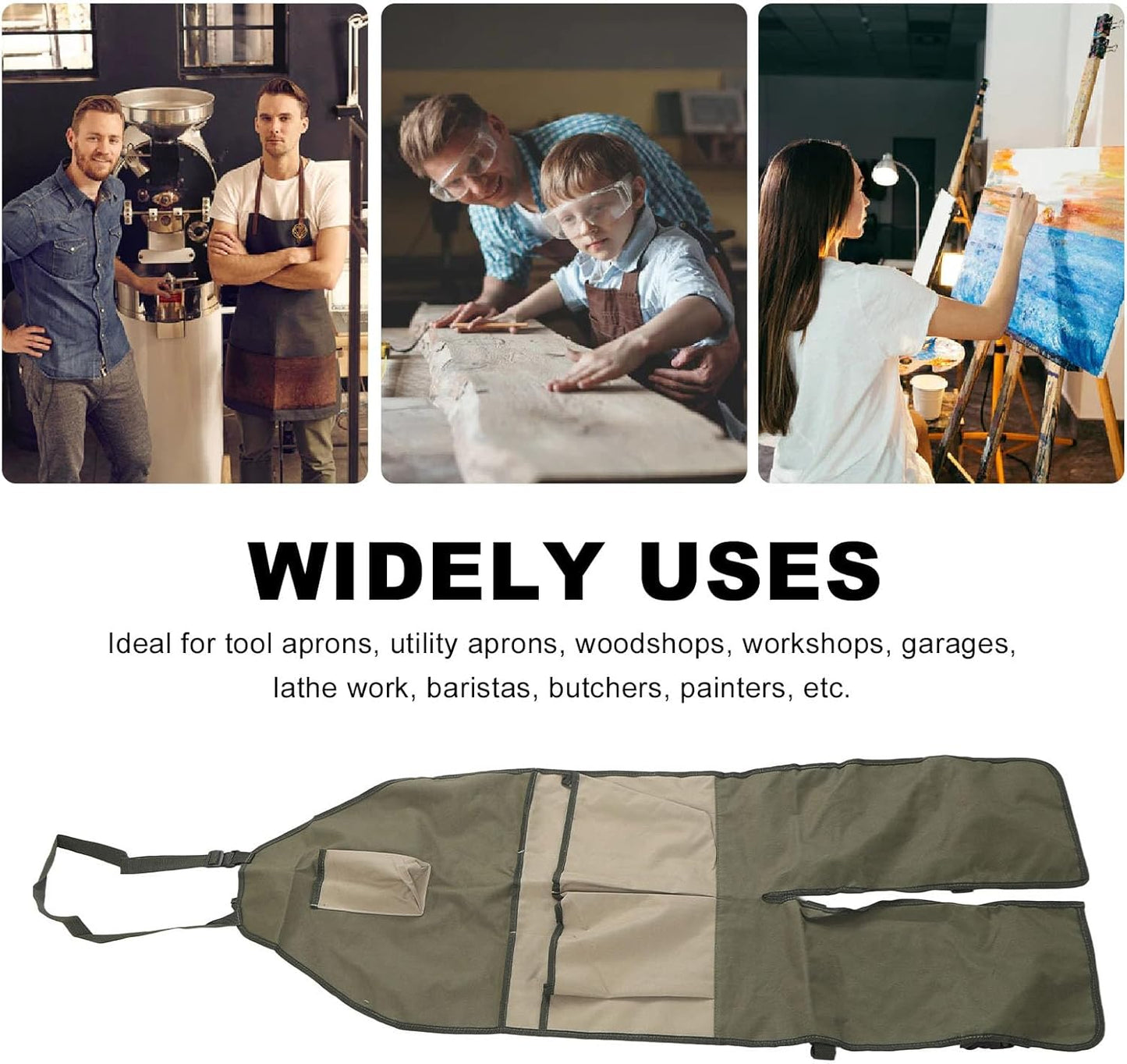 Pilipane Oxford Cloth Gardening Leggings Apron Multi Pocket Regulable Buckle Leg Protection Garden Apron for Workshop Garage Orchard Assorted Colors 118 x 45cm