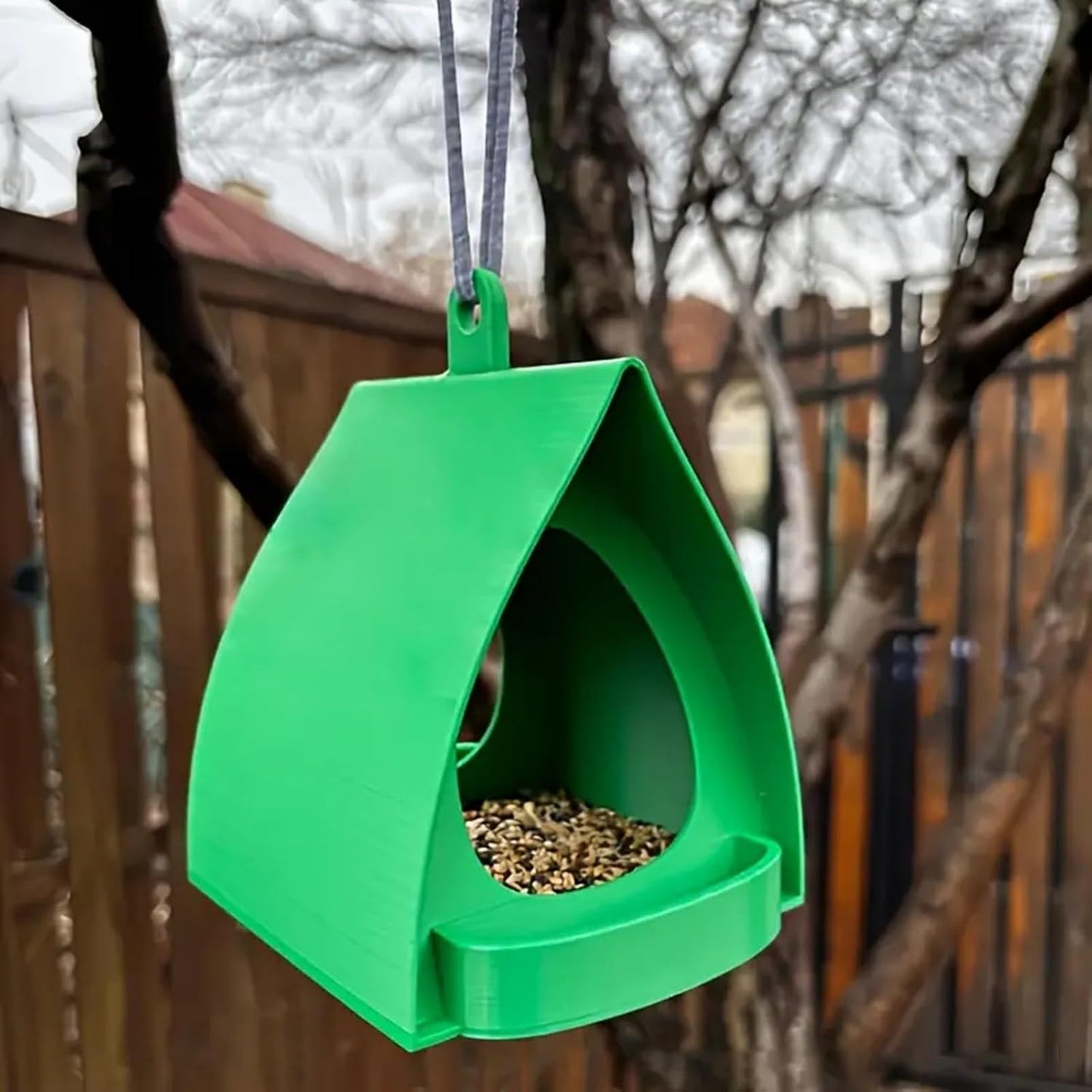 Bird Feeders for Outdoors, Open Design Station with Hanging Hooks, Hut Shape Mounted Feeder for Outside Garden Winter, Wildlife Feeding Accessory, Bird Feeder for Balcony Squirrel Hummingbird