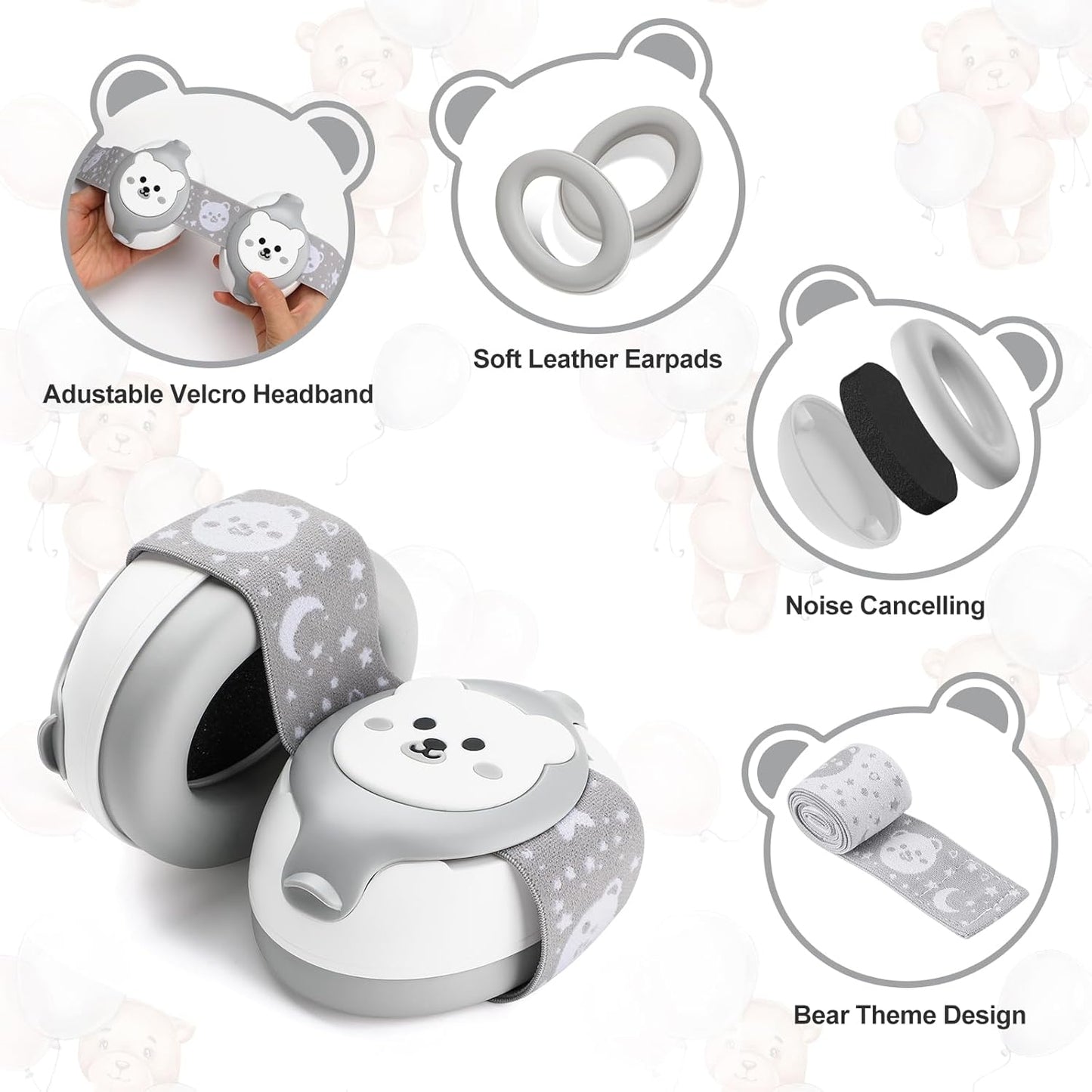 Baby Noise Cancelling Earmuffs,Infant Headphones for Babies 0-36 Month