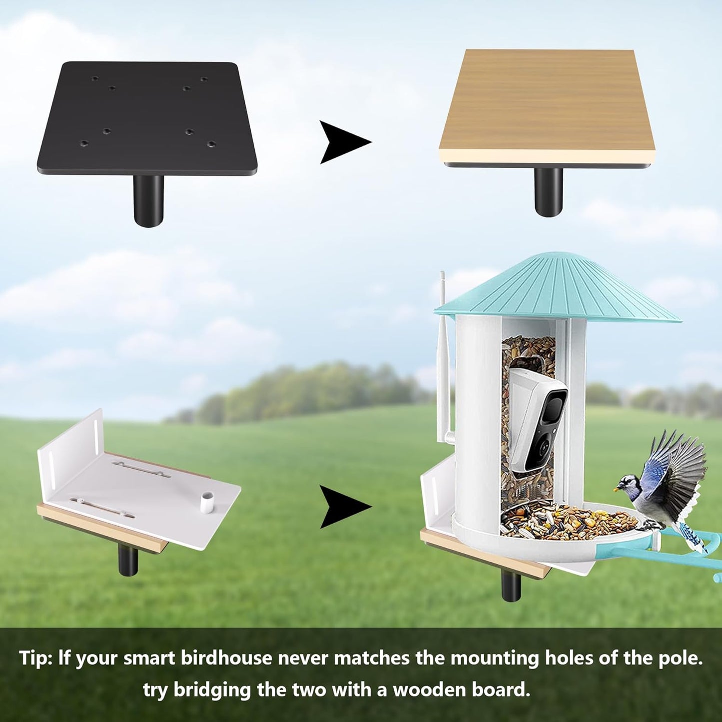 Bird Feeder Pole Kit 110 Inch,Bird House Pole for Outdoors Heavy Duty,