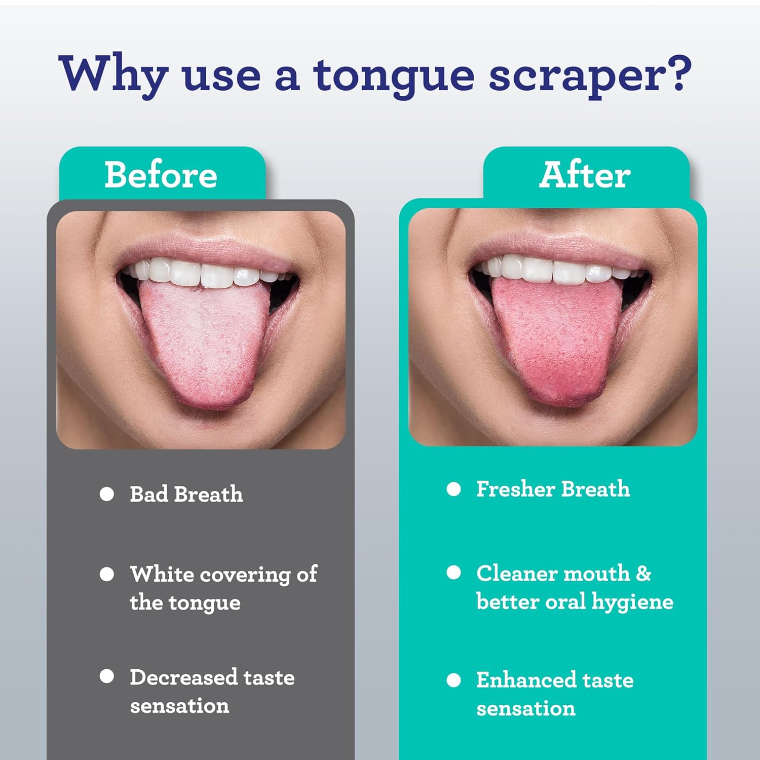 GuruNanda Tongue Scraper for Adults (2 Pack) with Travel Case, 420 Med