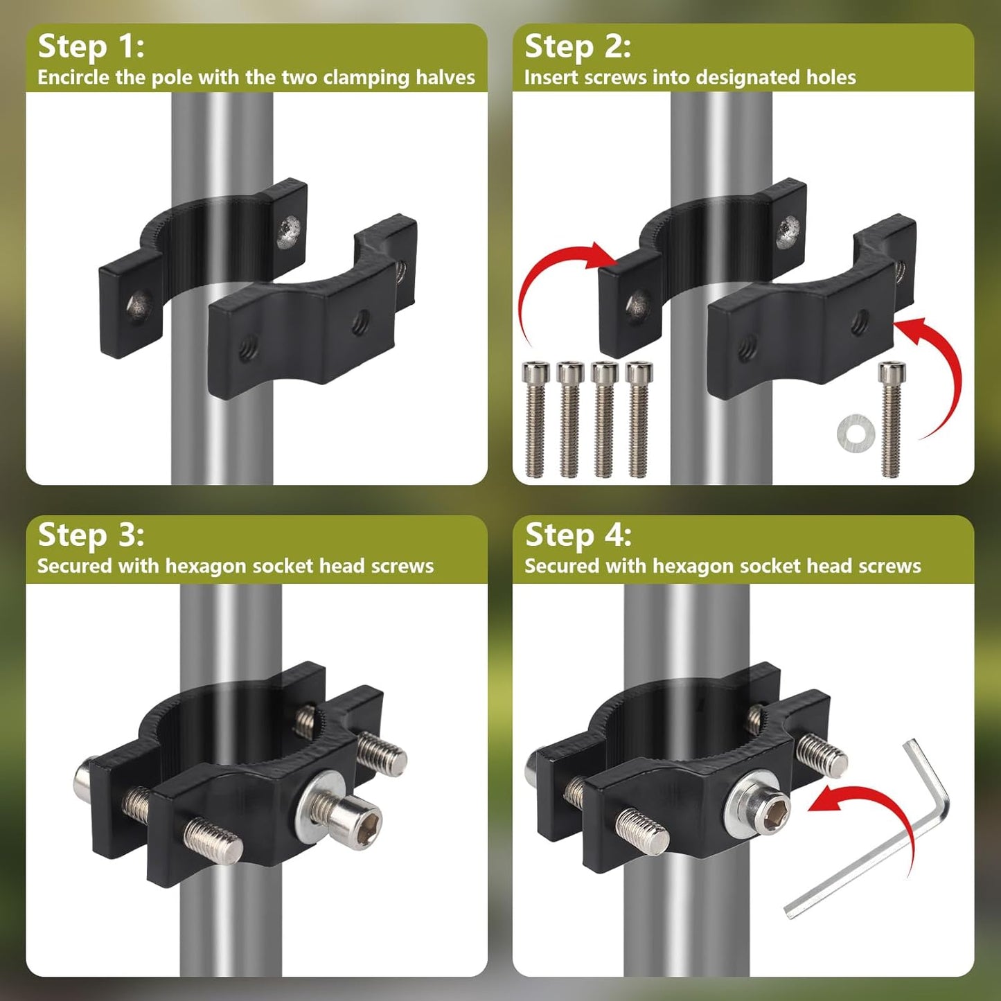 2 Pack Metal Squirrel Baffle Bracket for Bird Feeder Pole, Heavy Duty Squirrel Baffle Buckle Stopper Support Holder for Bird Feeder Poles,Shepherd's Hooks,Cone Guards & Raccoon Deflectors
