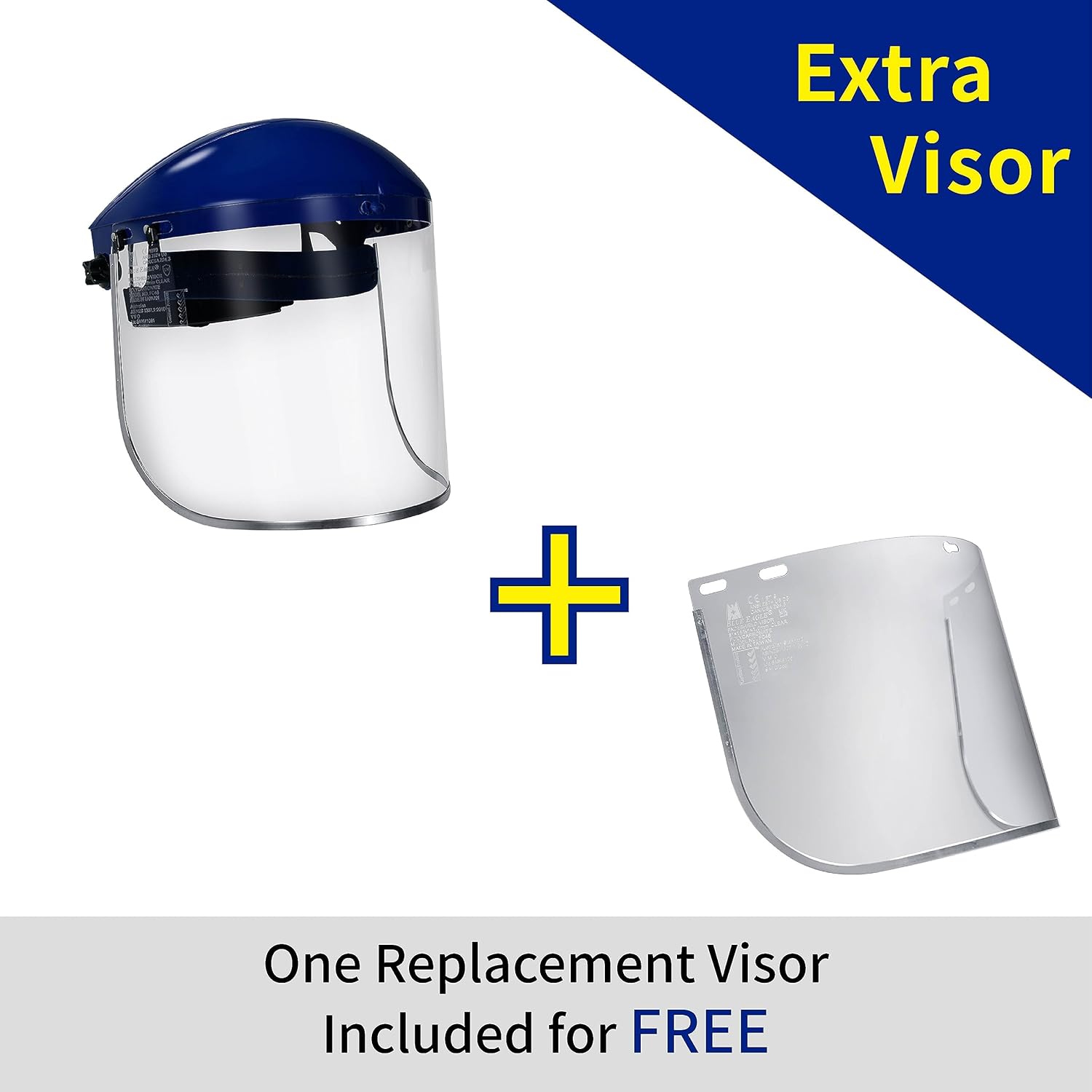 Blue Eagle Full Face Impact Resistant Safety Faceshield (B1BL+FC48) | 