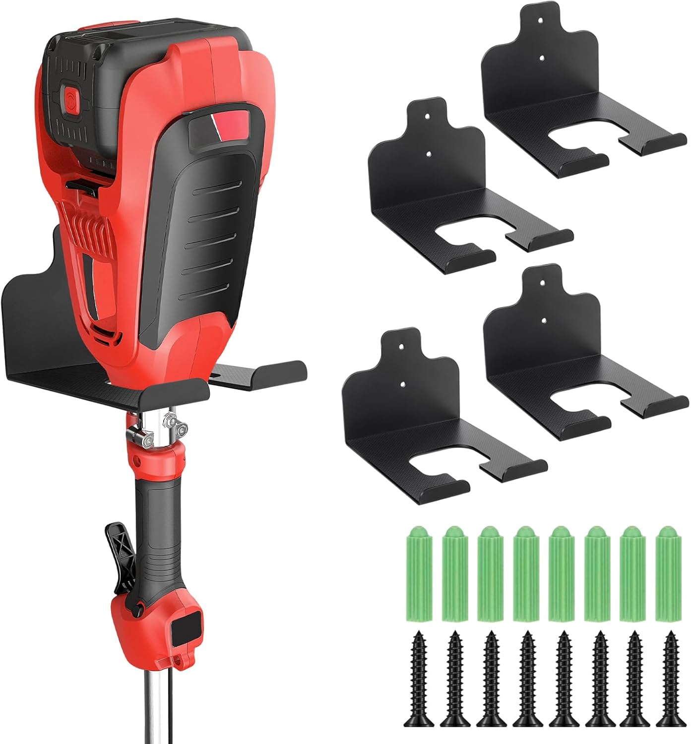 Weedeater Hanger, Garden Power Tool Hanger Weed Whackers Holder Wall Mounted for Grass Trimmer, Hedge Trimmer, Garage Trimmer, Garden Tools, 4 Pack