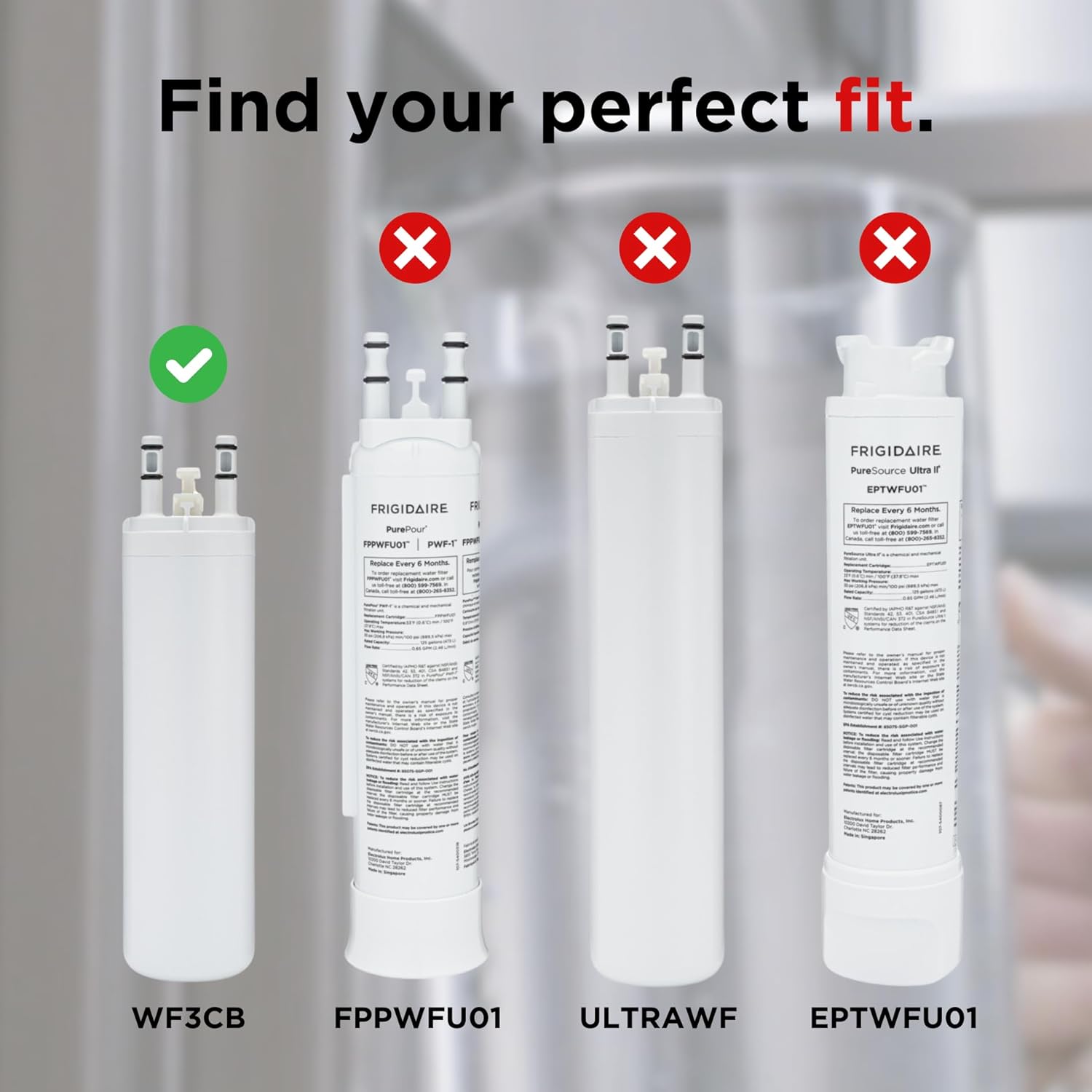 Frigidaire WF3CB Puresource3 Refrigerator Water Filter, White, 1 Count