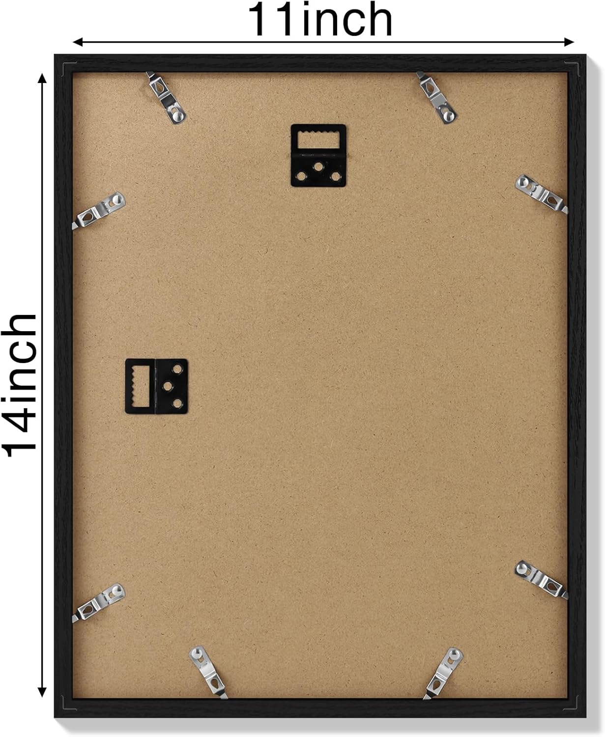 Vittanly 11x14 Picture Frame, Display Pictures 8x10 with Mat or 11x14 without Mat, Photo Frame for Wall Mounting, Black, 1 Pack