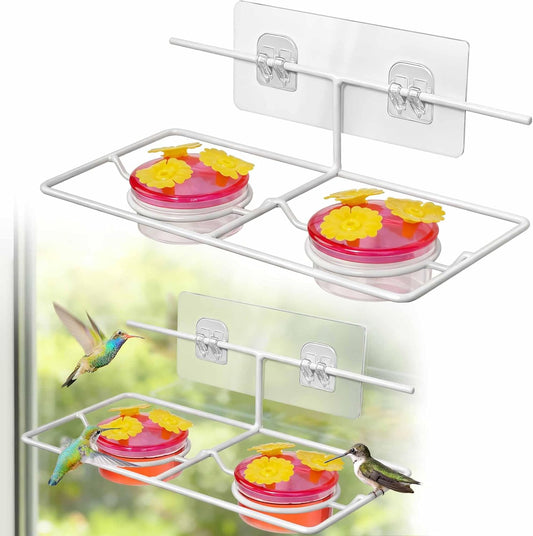 Window Hummingbird Feeders for Outdoors: Easy to Clean and Refil Nectar(2 oz) - Suitable for Sliding Glass Doors on Windows and Balcony - Gifts for Mom Dad Cats
