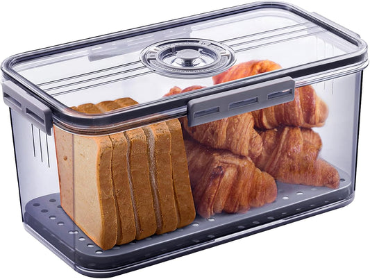Bread Box Bread Boxes for Kitchen Counter Airtight, Time Recording Bre