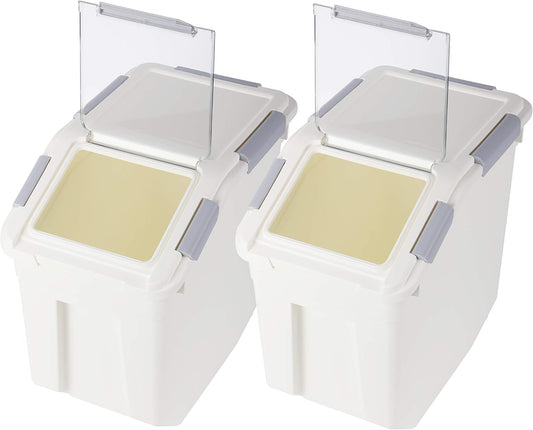 EonTone [2-Pack] 30 lbs Rice Storage Container, 15L Airtight Food Bin 