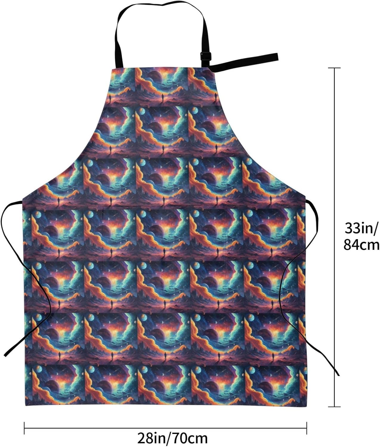 YANYU Galaxy planet Print 28x33 In Kitchen Apron Stylish Chef Apron with Pockets for Cooking Baking Painting