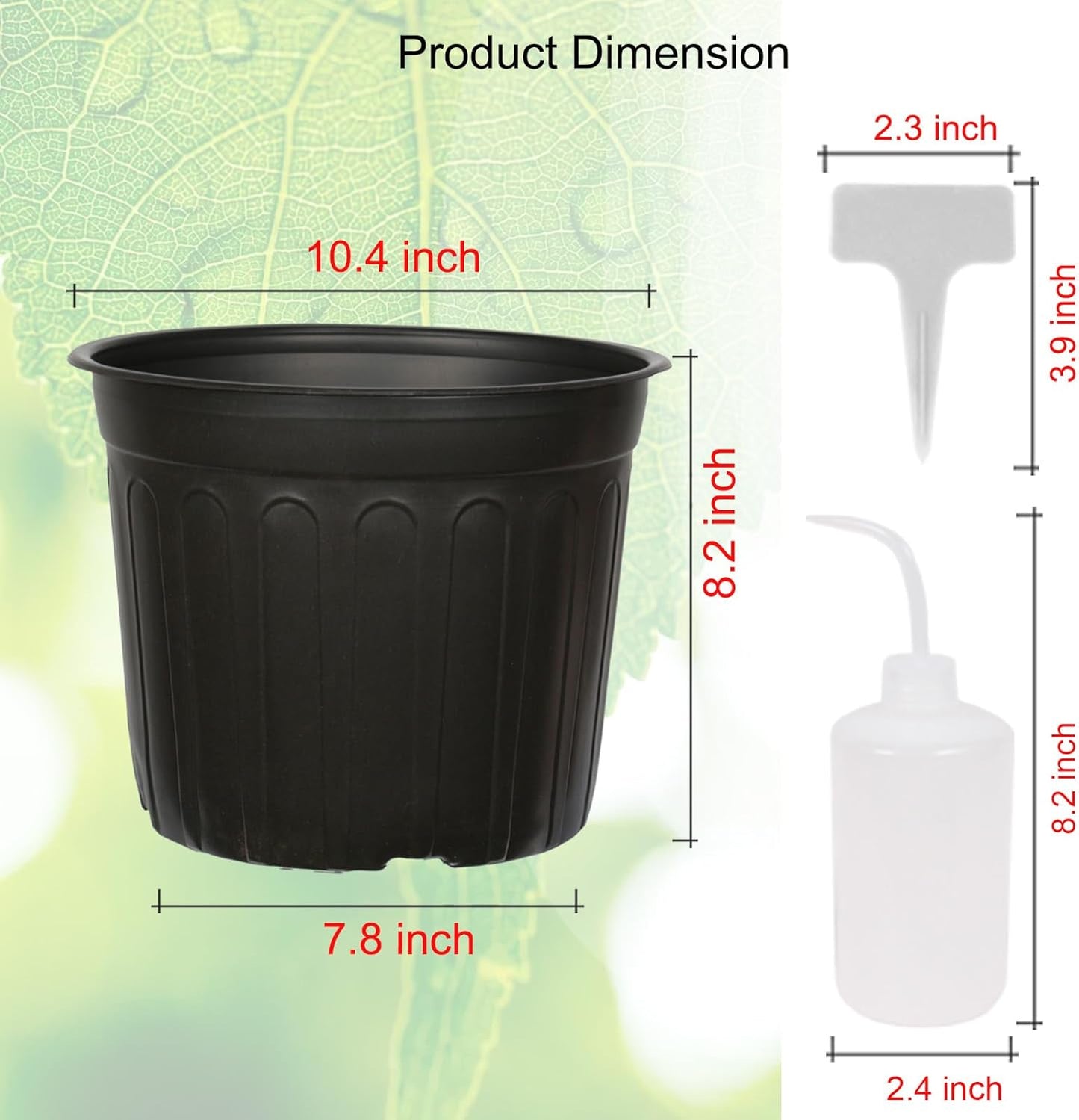 24-Pack 3 Gallon Flexible Plastic Plant Pots with 30Pcs Plant Labels,T