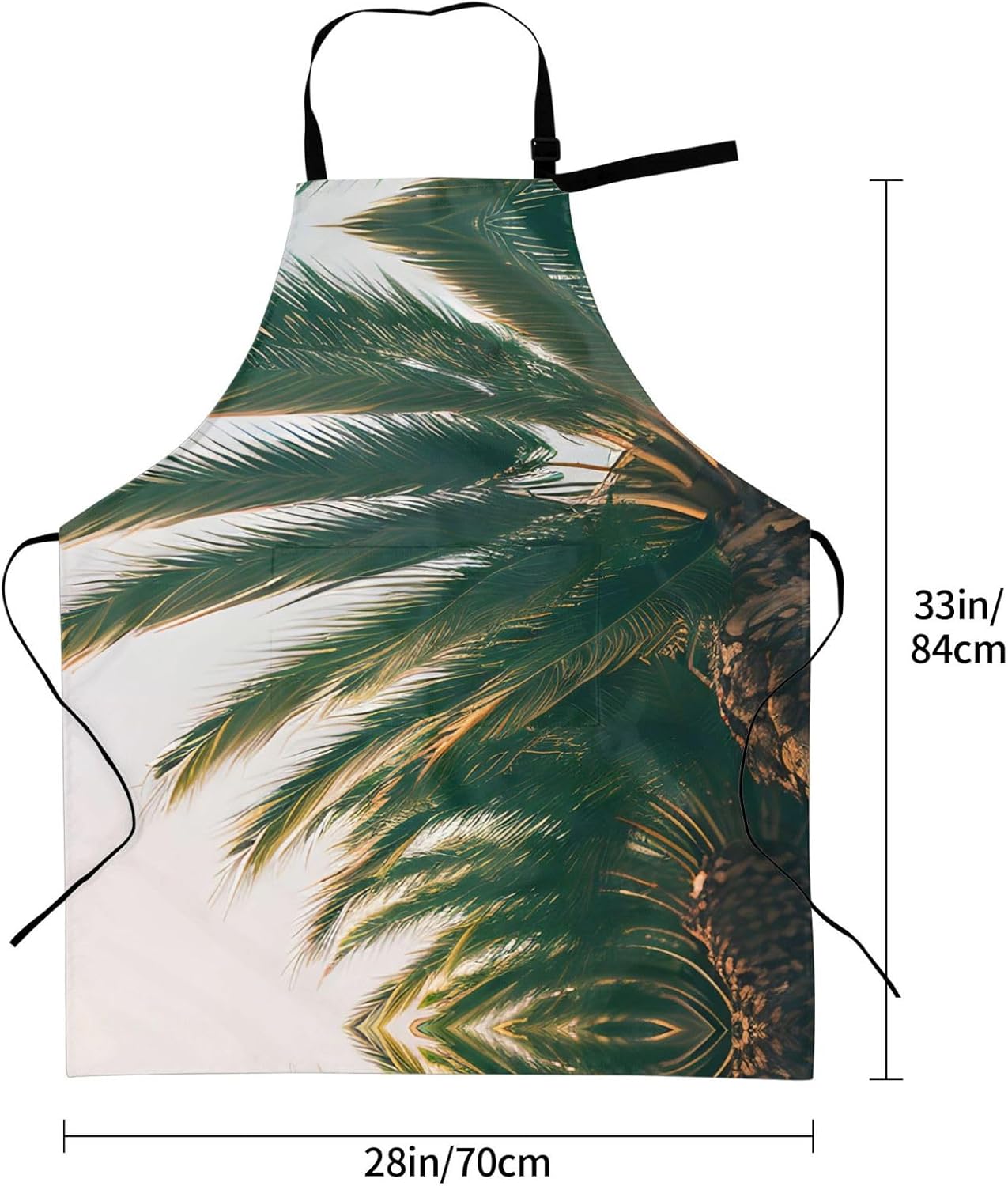Los Angeles Palm Trees print Waterproof chef's apron with pocket apron for kitchen cooking baking barbecue and gardening