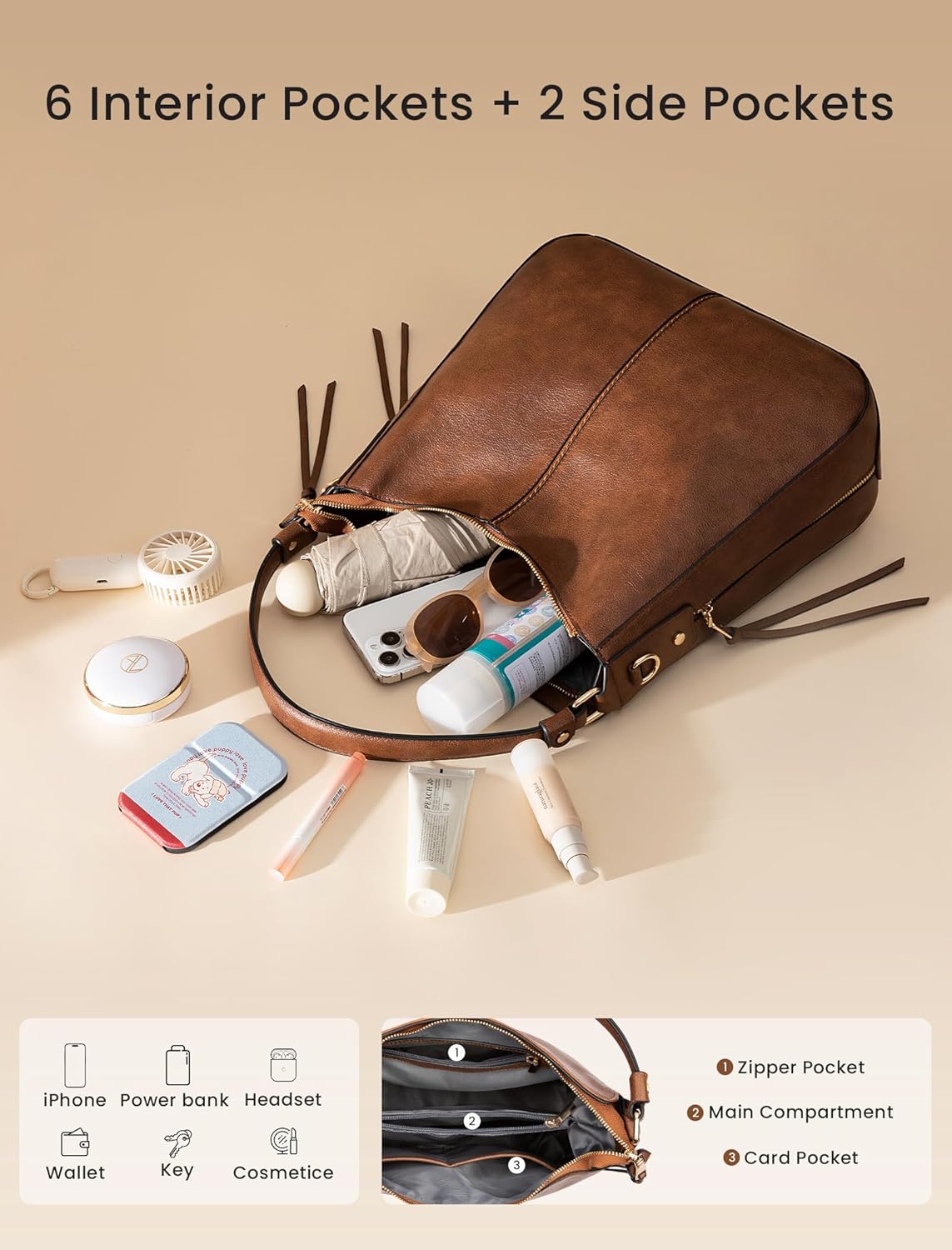 Realer Hobo Crossbody Bags for Women Designer Faux Leather Hobo Handba