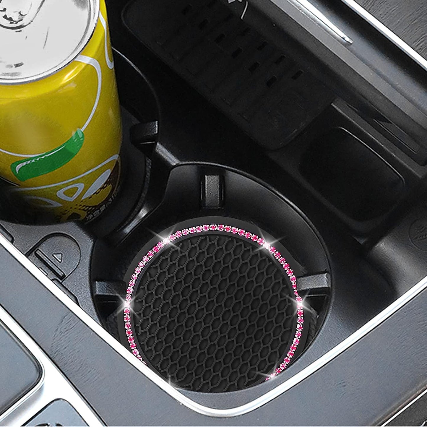 4 Pack Car Coasters, Universal Vehicle Bling Car Coaster, Cute Rhinest