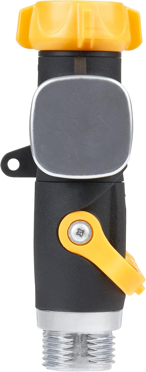 Melnor 65135AMZ 4 Way Lever Flow Through Valve Connector Bundle, Yello