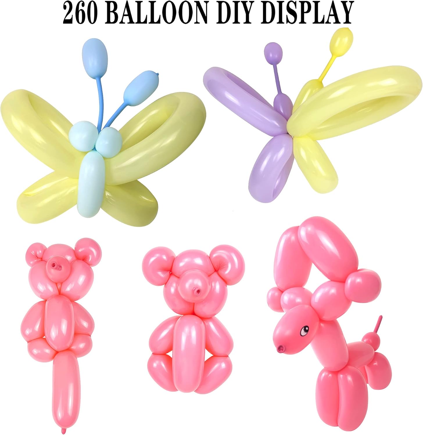 260 Balloons with Pump, Premium Long Latex Twisting Balloons animal ki