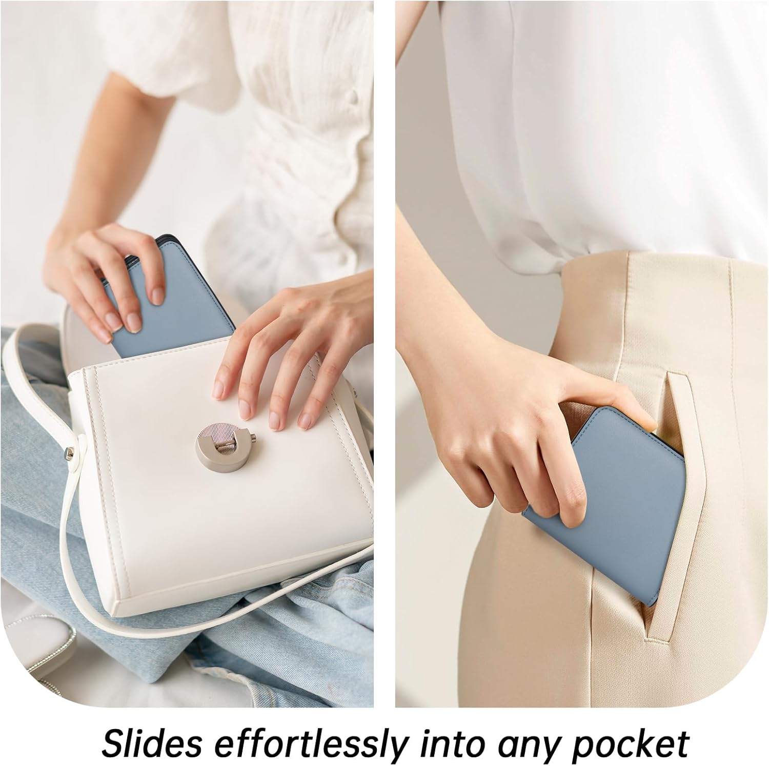 Toughergun Women’s Small Slim Leather Wallet with RFID Protection, Com