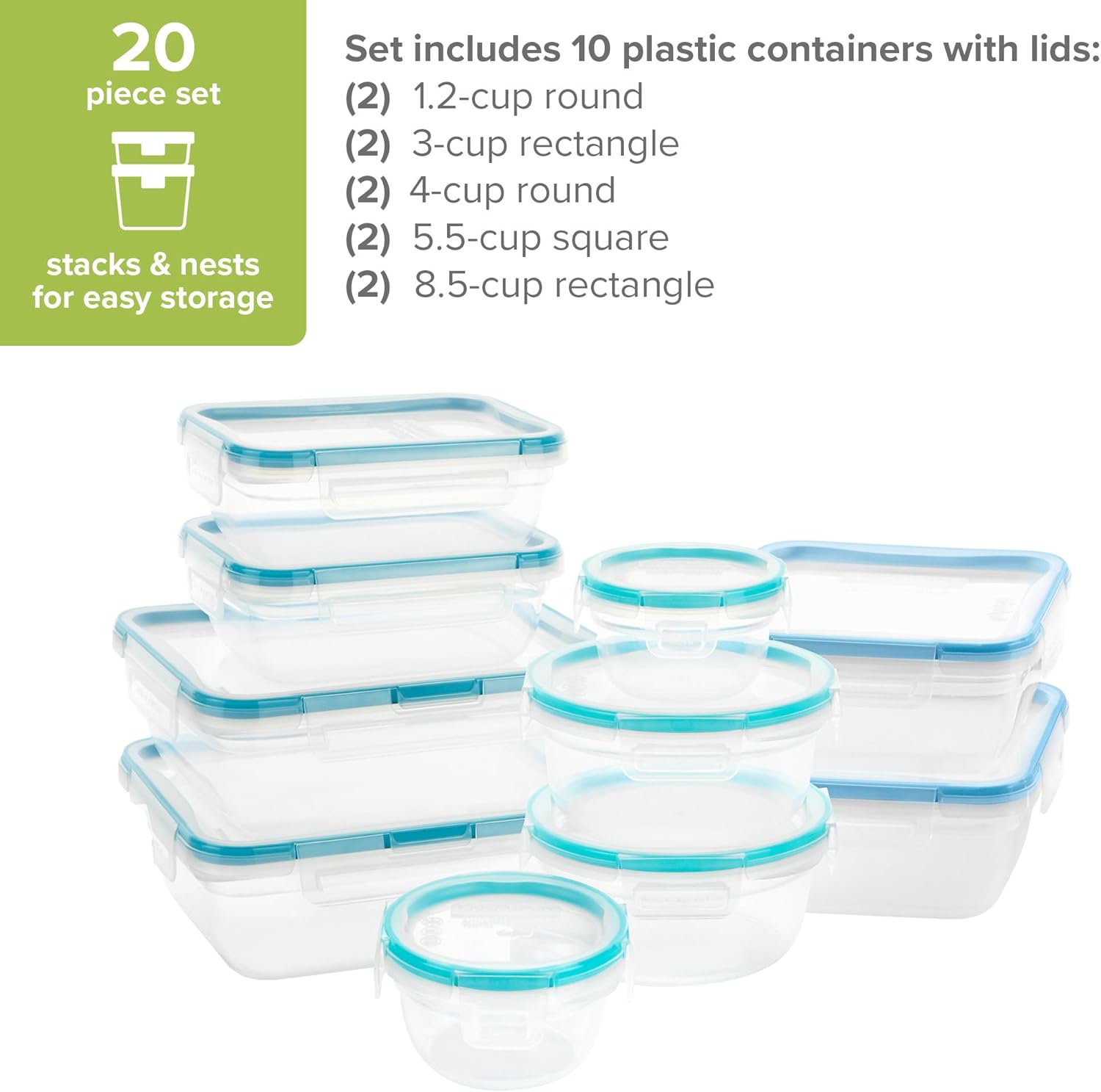 Snapware Plastic Total Solutions (10-Pack, Mixed Sizes) Food Storage C