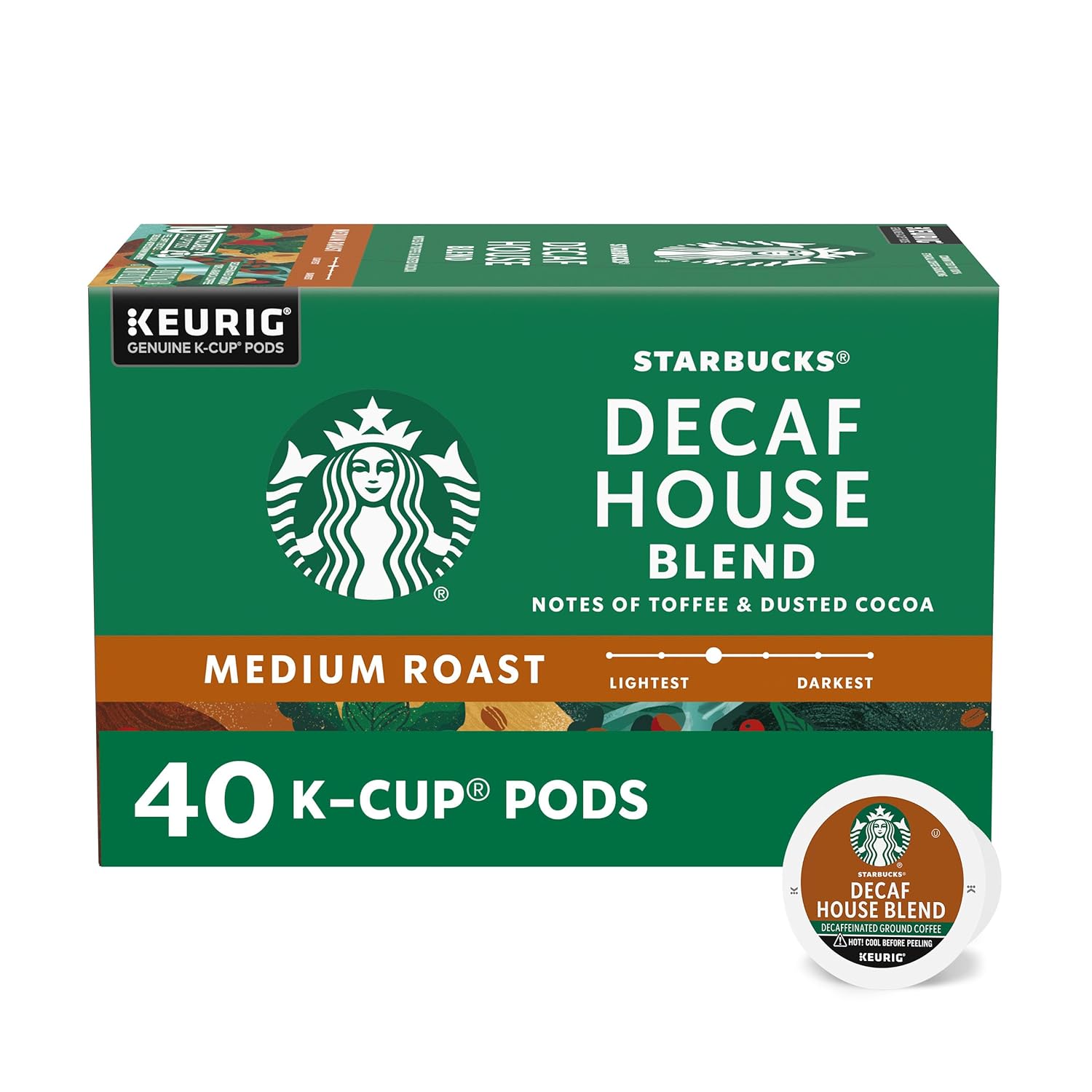 Starbucks K-Cup Coffee Pods, Medium Roast Hot or Iced Coffee, Decaf Ho