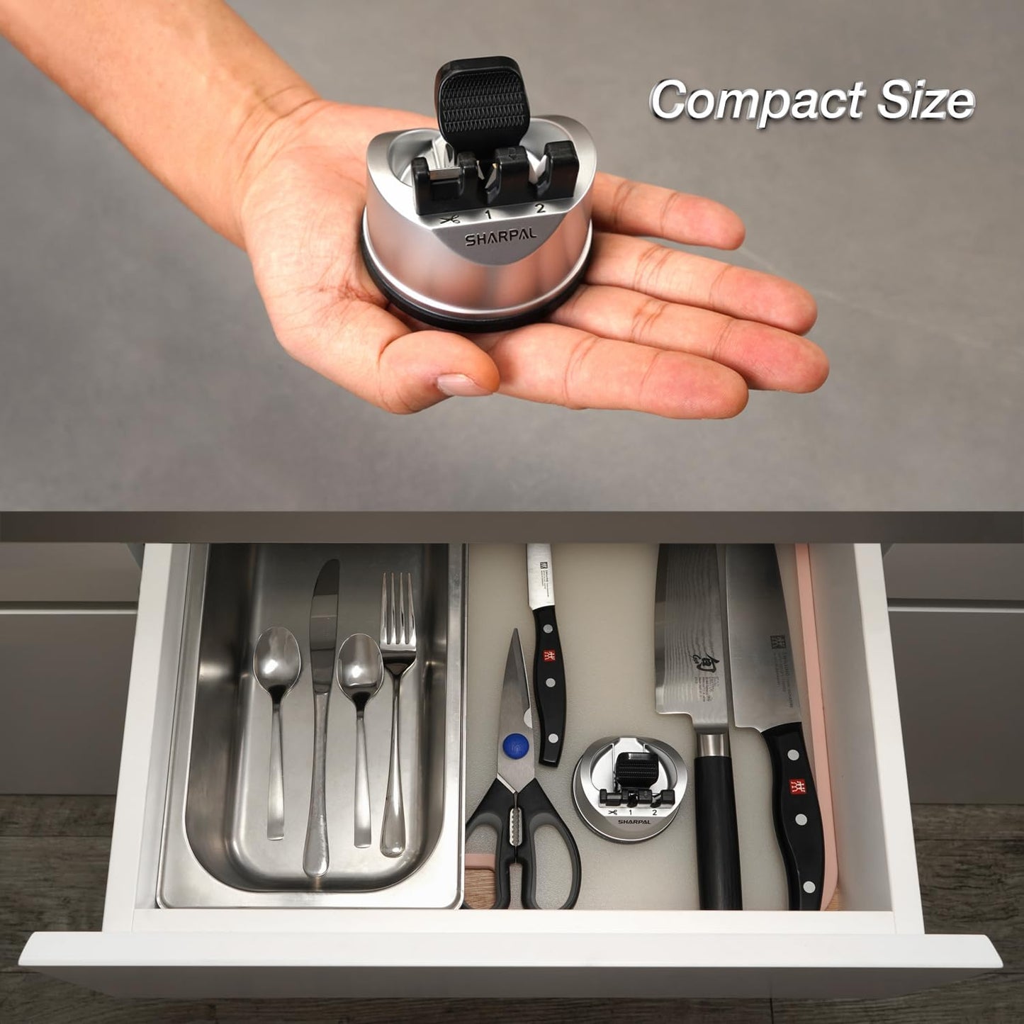 SHARPAL 191H Knife Scissors Sharpener | Repairs, Restores & Sharpens Straight, Serrated & Kitchen Knives – Versatile Sharpening Tool for Blades
