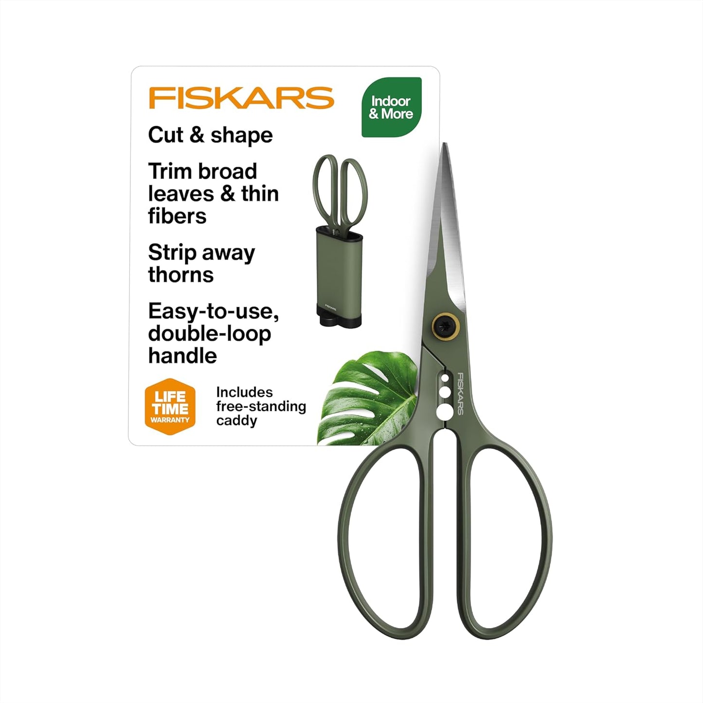 Fiskars Shaper Plant Shears, Precision Indoor Gardening Snips with Sto
