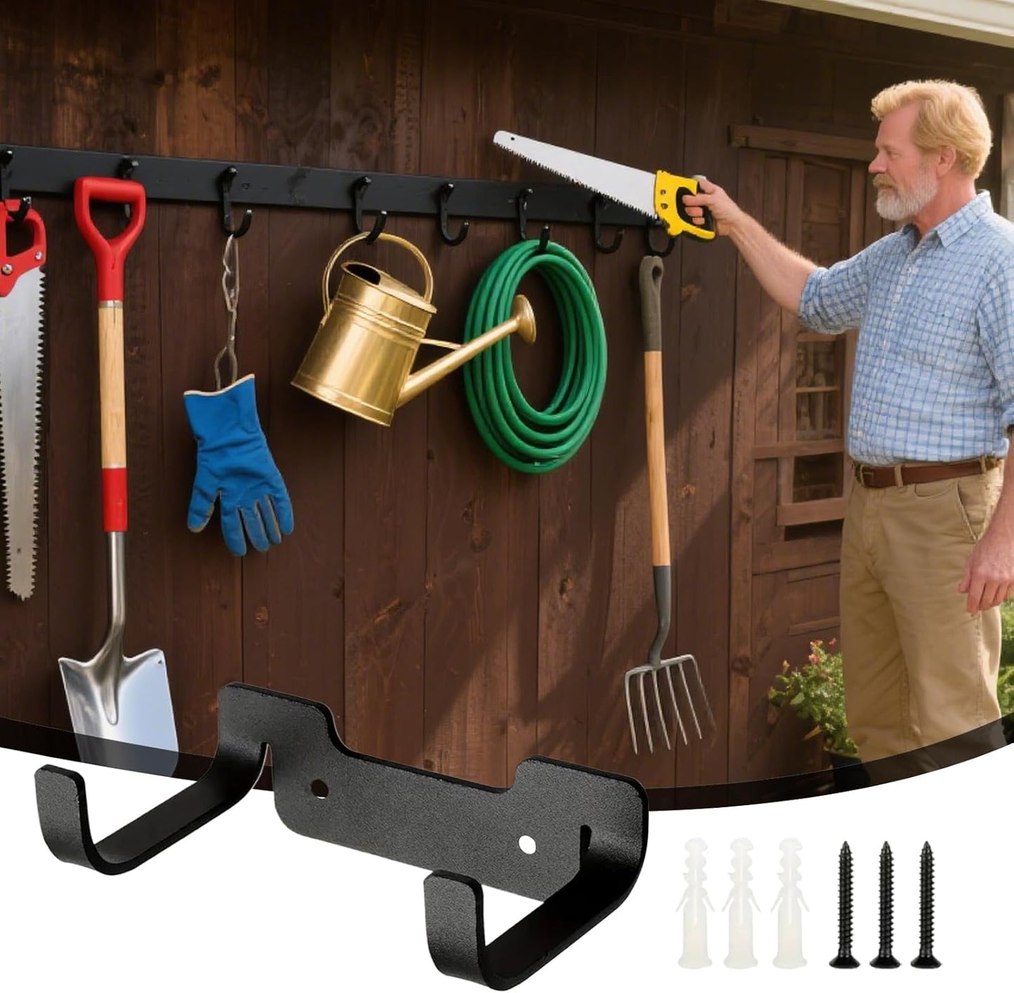 Garage Organizer Rack - Heavy Duty Utility Hooks,Garden Tools Organize