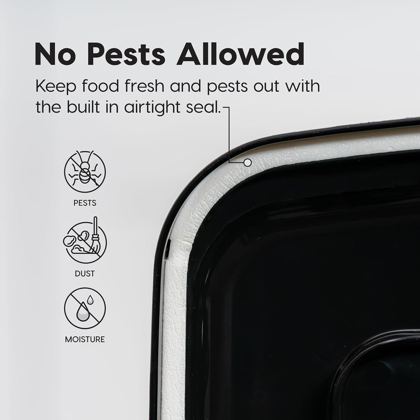IRIS USA Dog Food Storage Container, Airtight Lid, Up to 13 Pounds Pet Food Storage, Versatile Pet Food Bin, Treats, BPA Free, Smoke