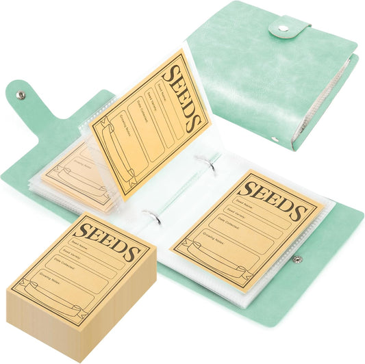Seed Storage Organizer, 50 Pockets Seed Sleeves Binder with Envelopes 