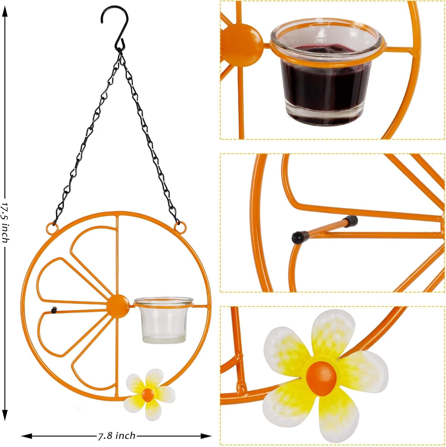 FORUP Oriole Bird Feeder for Outdoors Jelly and Oranges, Orange Fruit 