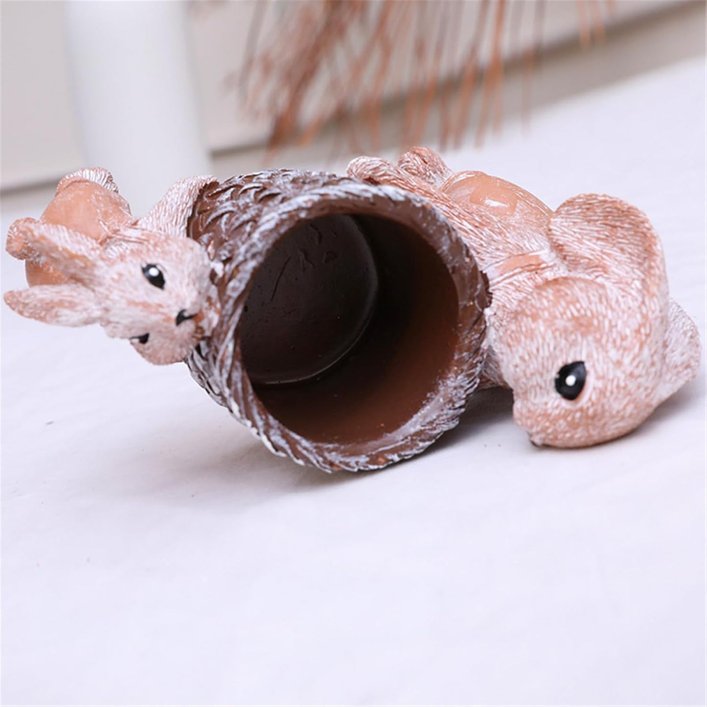 Easters Bunnies Lifting Basket Resins Figurines for Home Decors Rabbits Statues Succulents Small Planter Pots