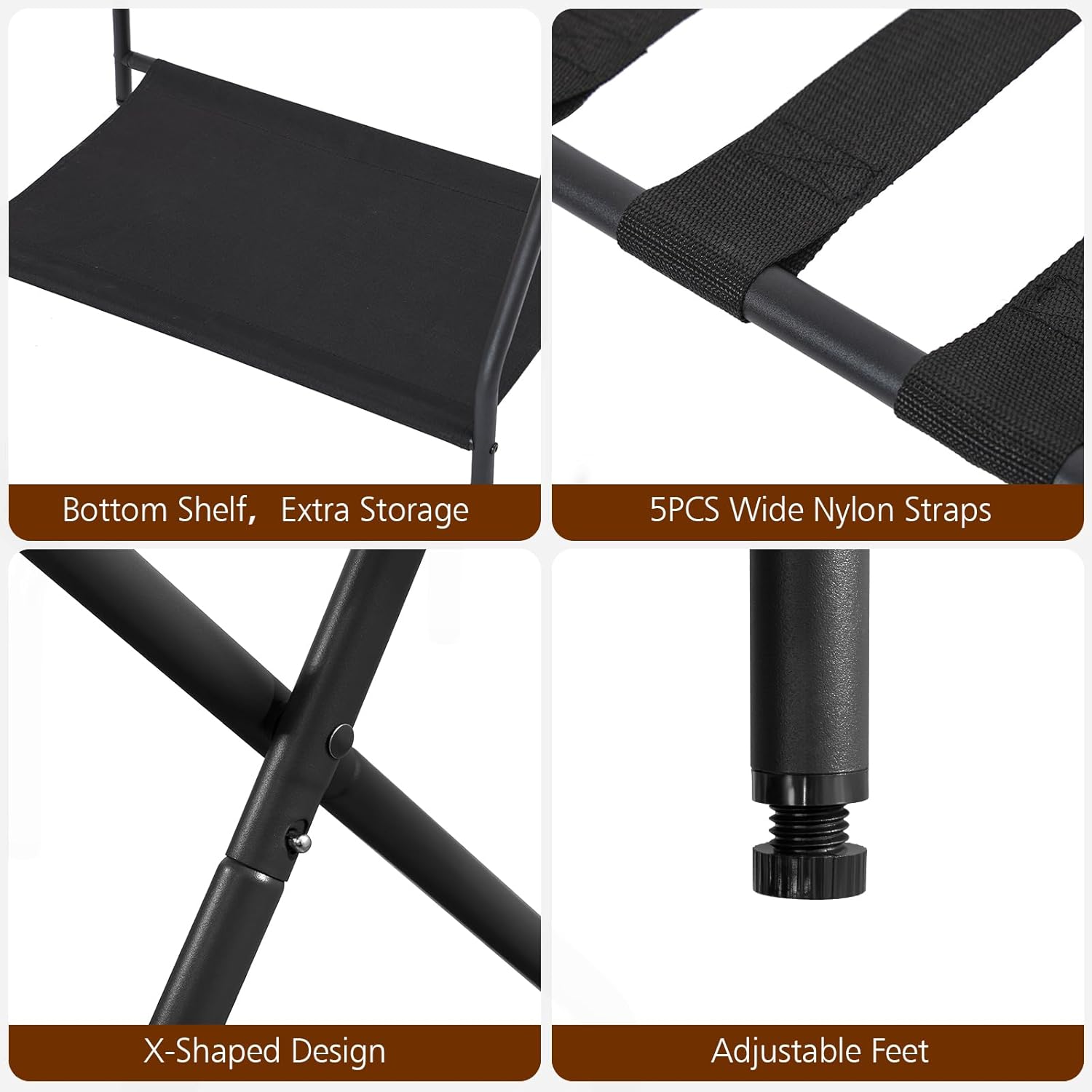 AMHANCIBLE Luggage Rack, Set of 2, Foldable Suitcase Stands for Guest 