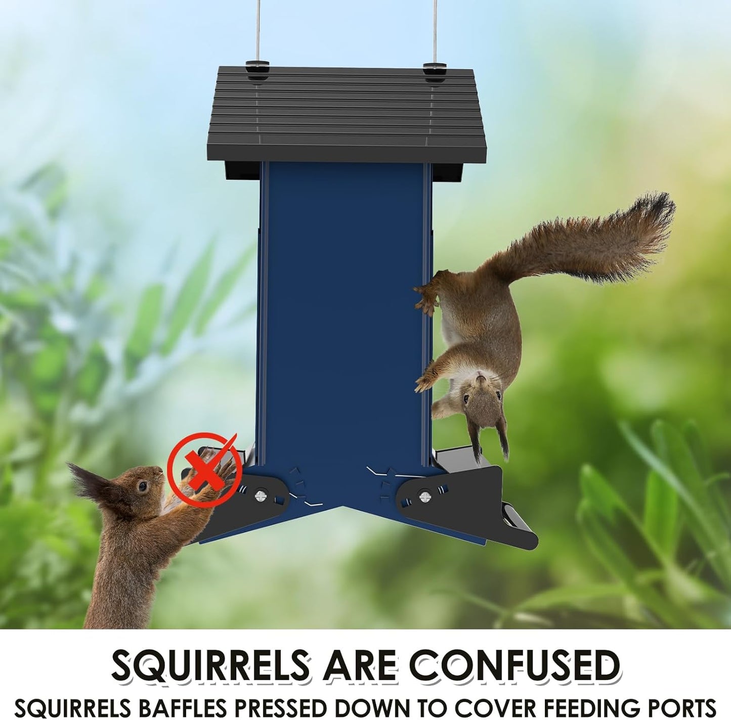 Birdkiss Bird Feeder Squirrel-Proof Outside: Country House Series for 
