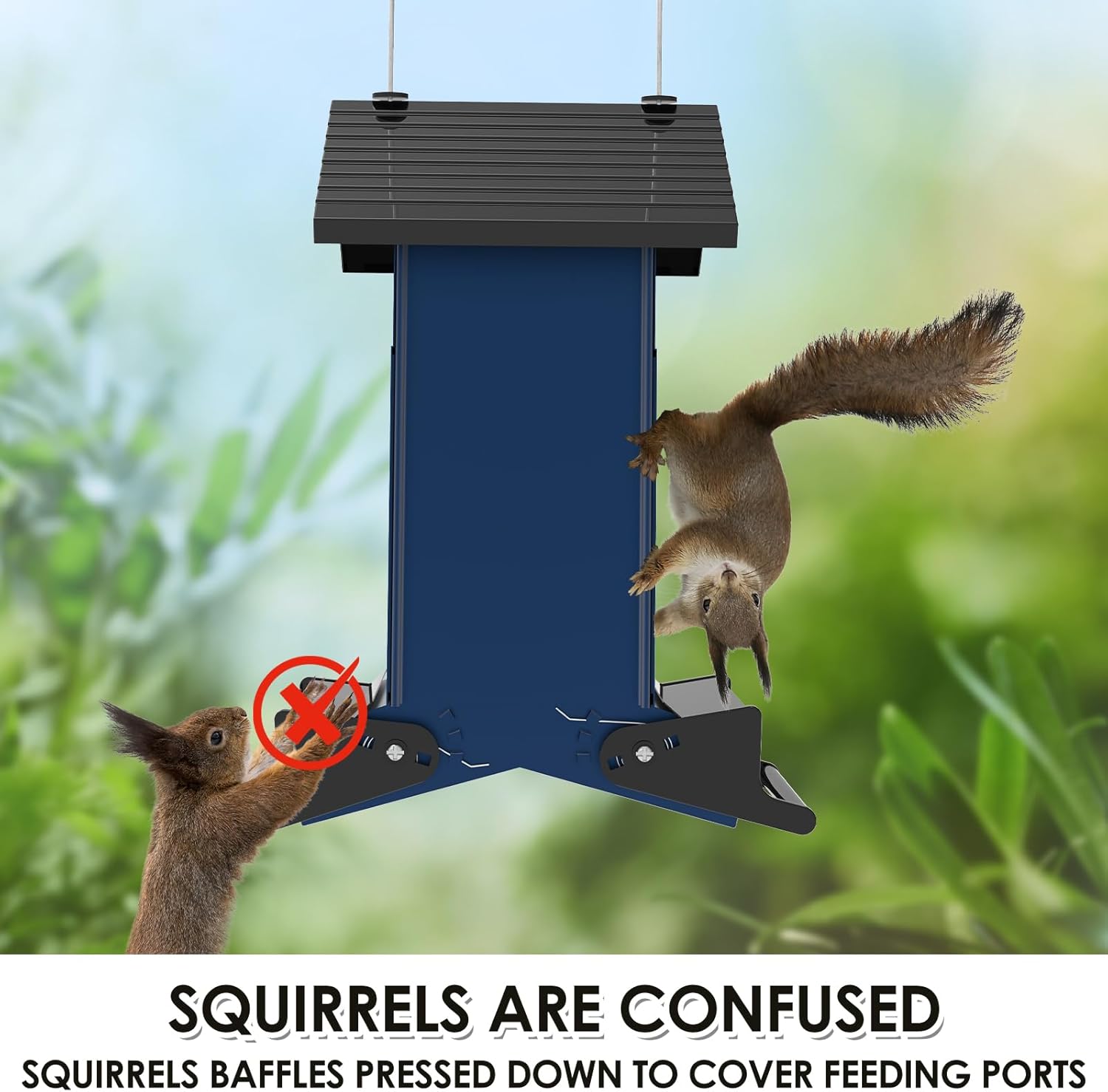 Birdkiss Bird Feeder Squirrel-Proof Outside: Country House Series for 