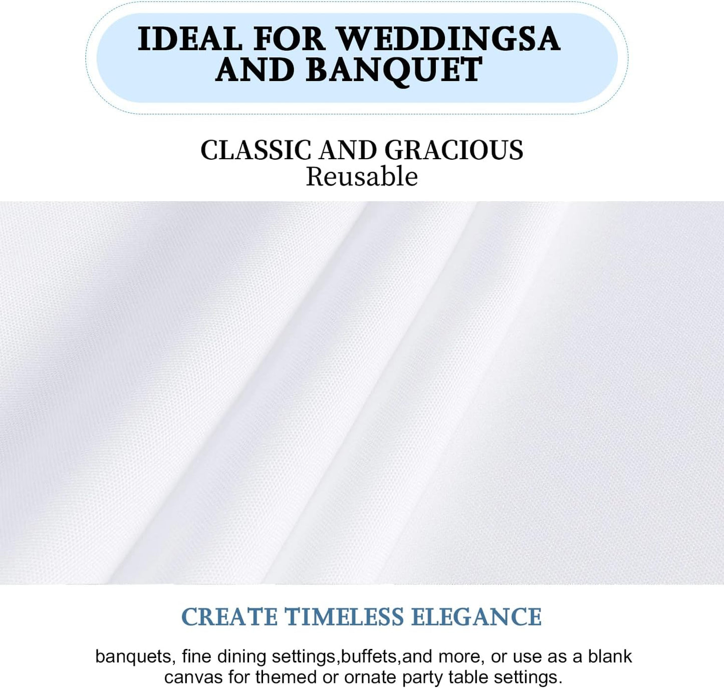 10 Pack White Table Cloth Rectangle Table 60 x 102 Inch Tablecloths fo