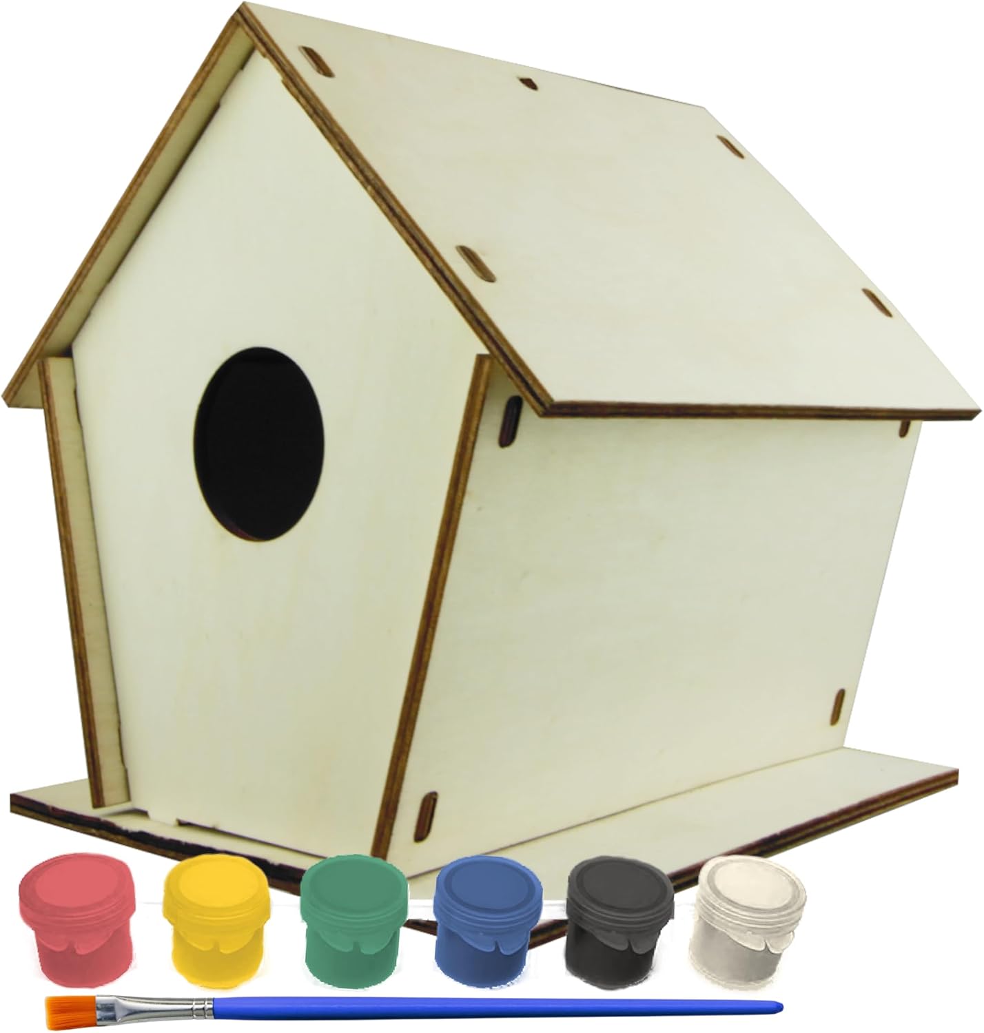 Newhouse Pet DIY Wooden Birdhouse Kit NHP-DIYH-SQ, Easy-to-Build DIY Birdhouse Kit for Kids, Arts and Crafts for Adults and Kids, Bird House for Outside with Weather-Resistant Acrylic Paints