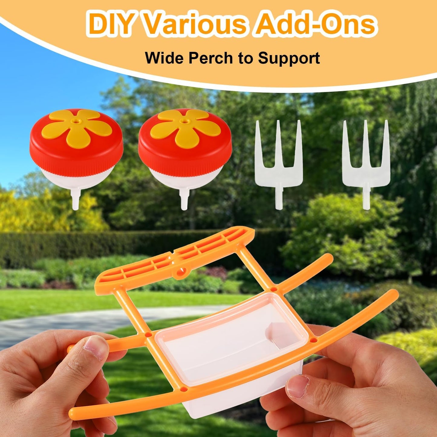 Smart Bird Feeder Accessory Set for NETVUE Birdfy Feeder, Smart Bird Feeder Perch with Add-Ons Includes Water Box Jelly Holder Fruit Holder Suitable for All Birds