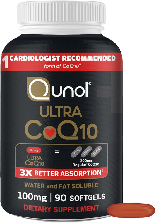 Qunol Ultra CoQ10 100mg Softgels- 3x Better Absorption, Antioxidant fo