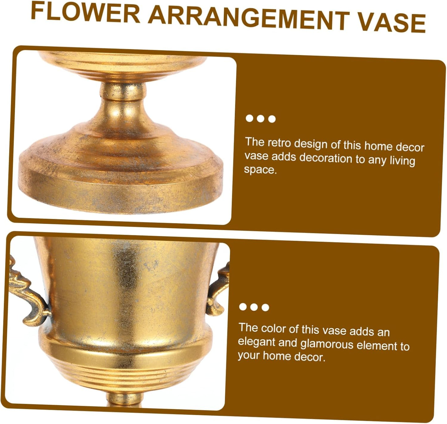 BESTOYARD Retro Metal Flowerpot for Floral Arrangements Elegant Indoor