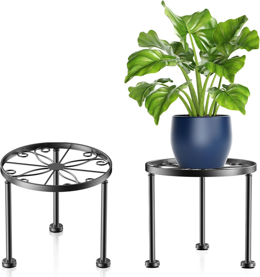 Garden Gifts Plant Lovers Gifts Black Metal Plant Stand with Anti-Slip