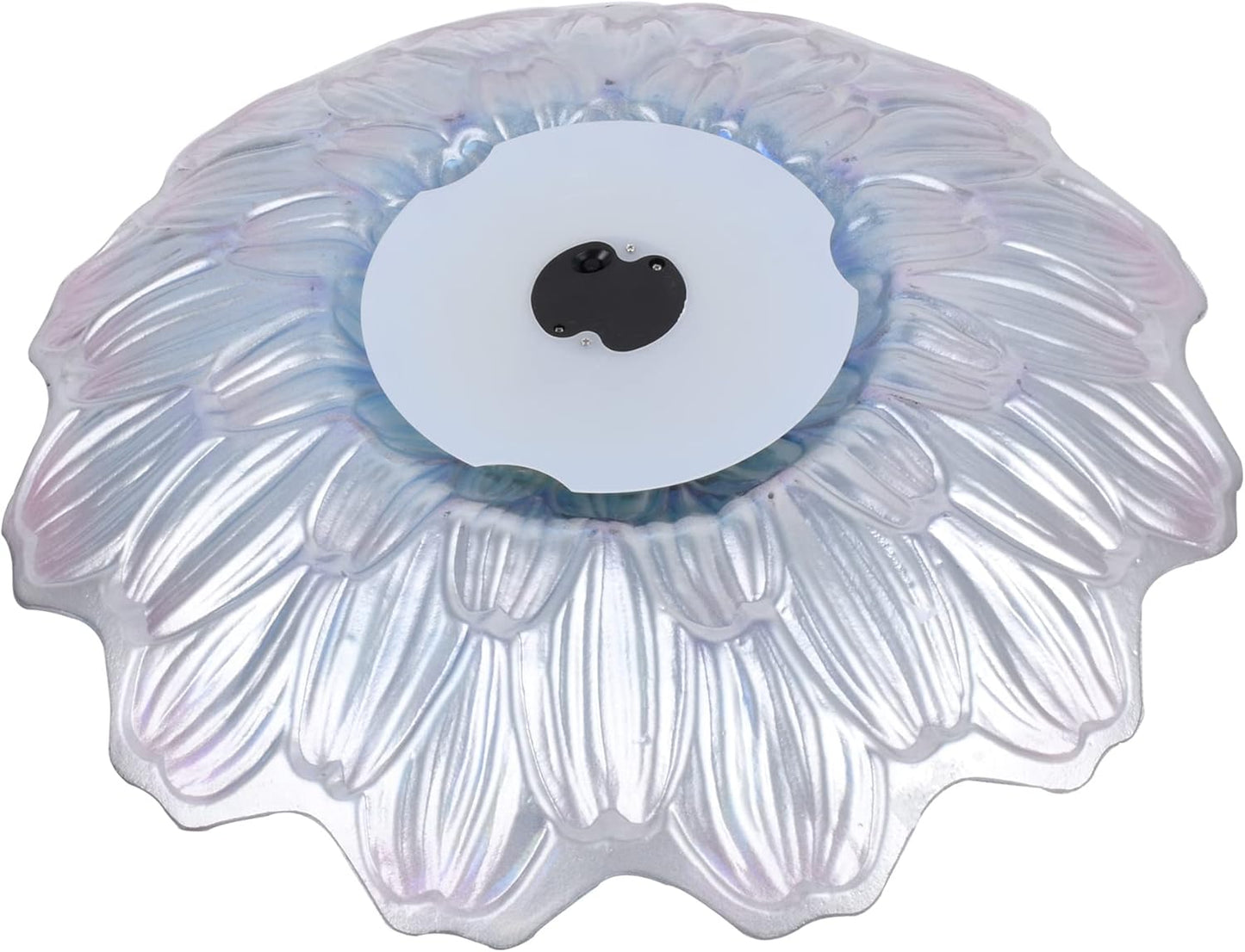 Hi Line Gift Ltd. Solar LED Floral Glass Bird Bath with Stand - Purple & Purple Dahlia