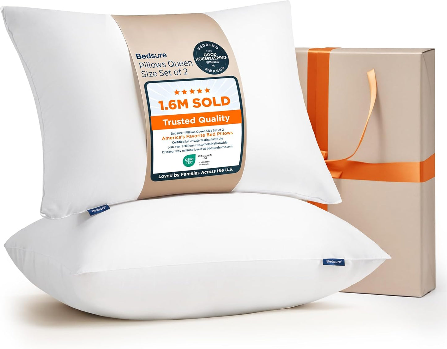 Bedsure Pillows Queen Size Set of 2 - Hotel Collection Bed Pillows for