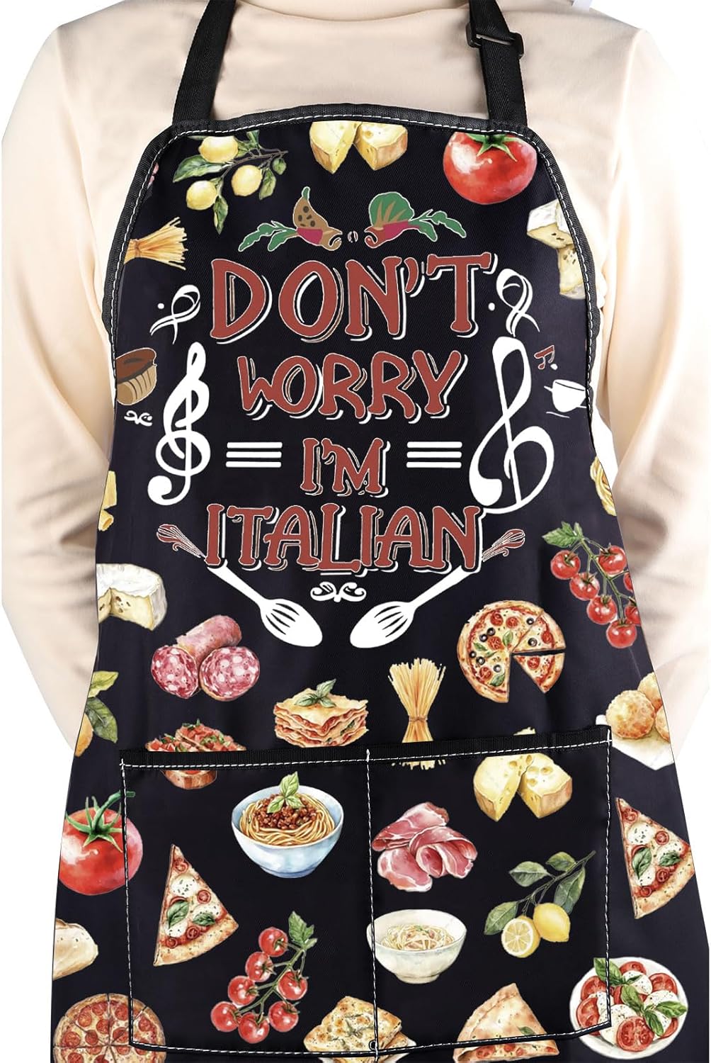 WCGXKO Don’t Worry I’m Italian Kitchen Apron Italy Travel Trip Souvenir Gift Italy Feast Gift