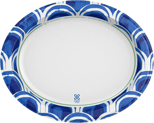 Dixie Ultra Disposable Paper Platters, 10" x 12.5", 25 Count – Durable, Sturdy Design