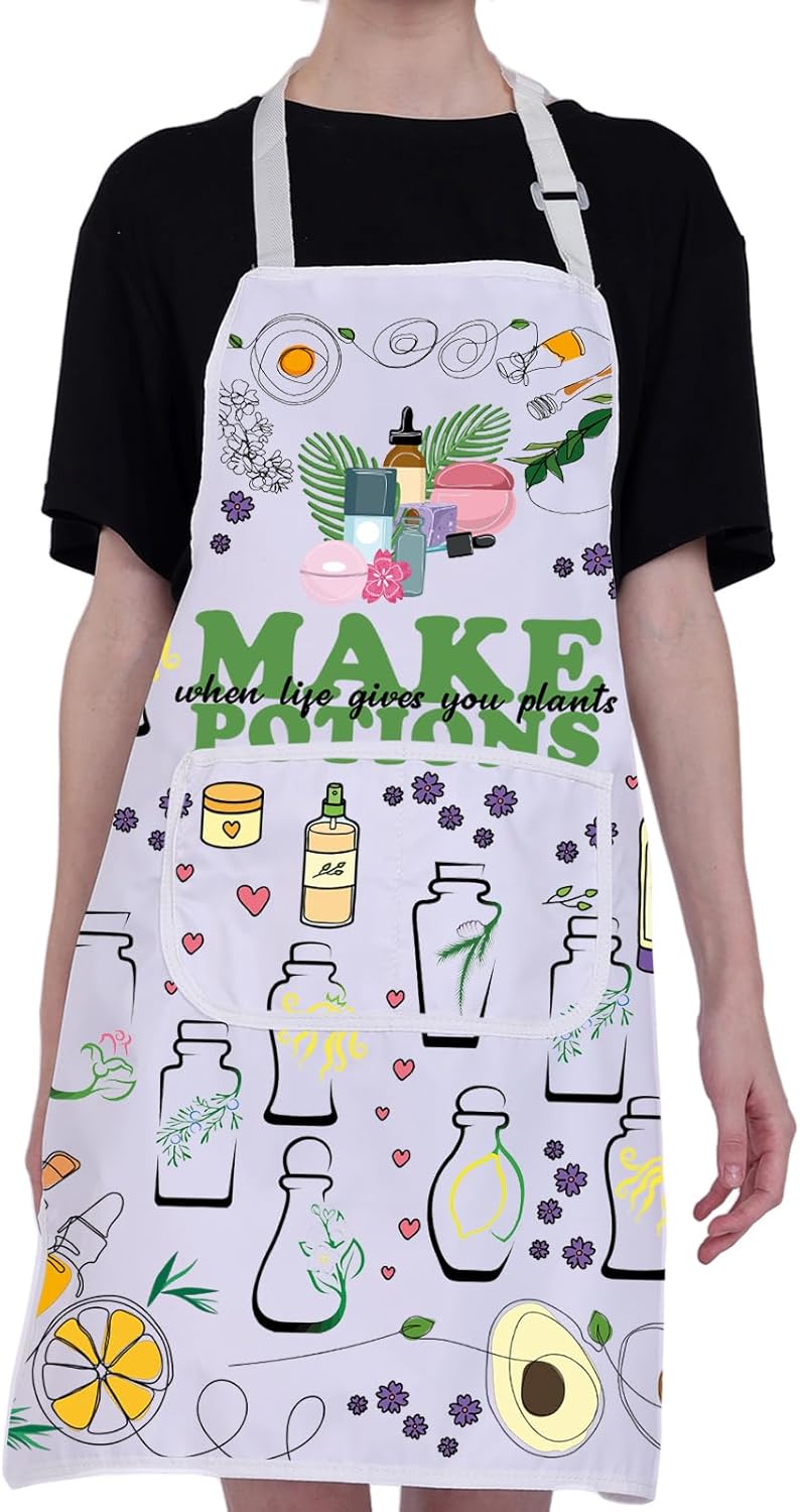 CMNIM Herb Apron with Pockets - Gardening Apron for Herb Lovers